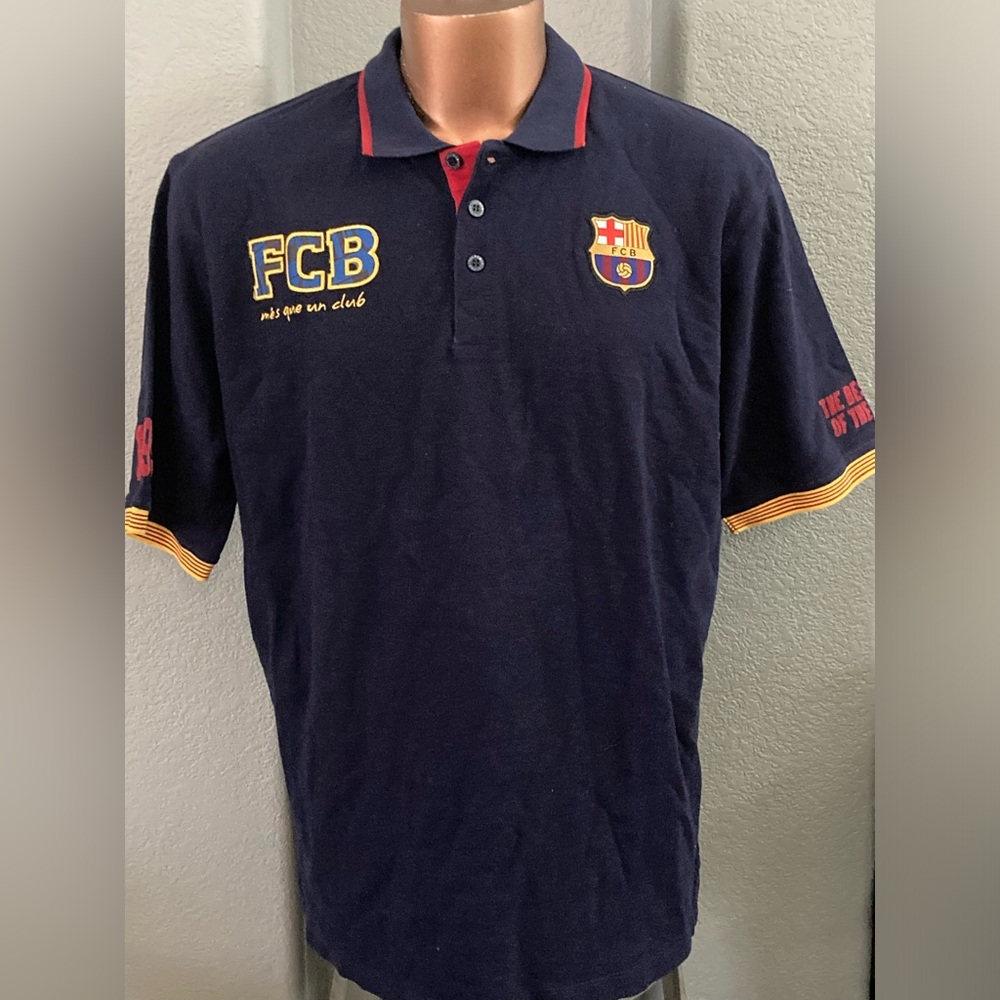 FCB Polo Shirt Futbol Club Barcelona Mes De Un Club More than a club XXL
